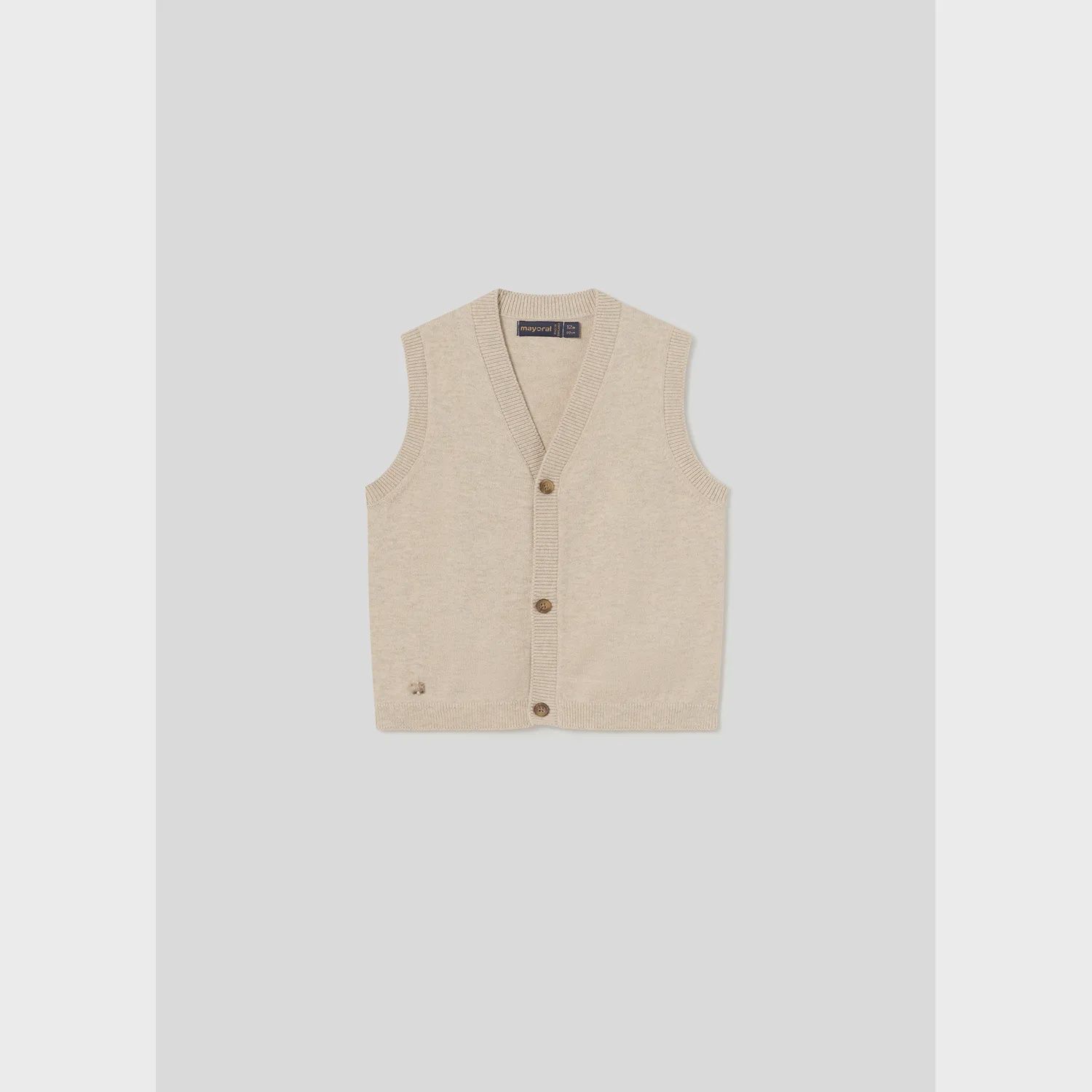 BEIGE KNIT VEST 3 BUTTONS CLOSURE / 2316-051