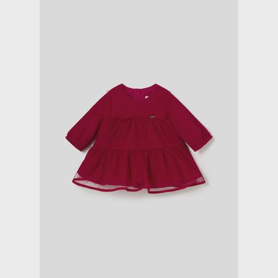 RED TULLE DRESS DOT PRINT LONG SLEEVE / 2805-077 RED TULLE DRESS DOT PRINT LONG SLEEVE / 2805-077