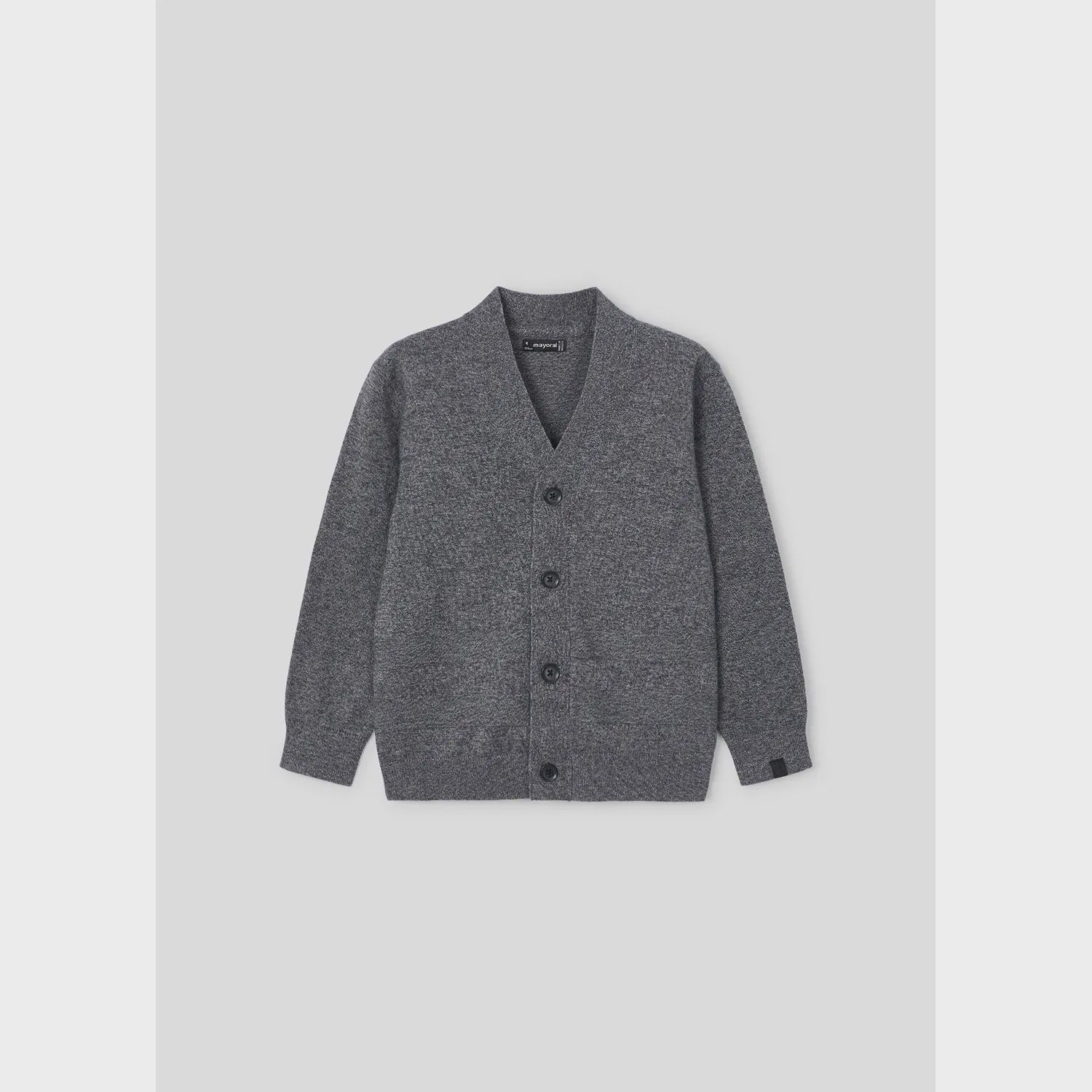 GREY KNIT CARDIGAN VNECK / 4348-033