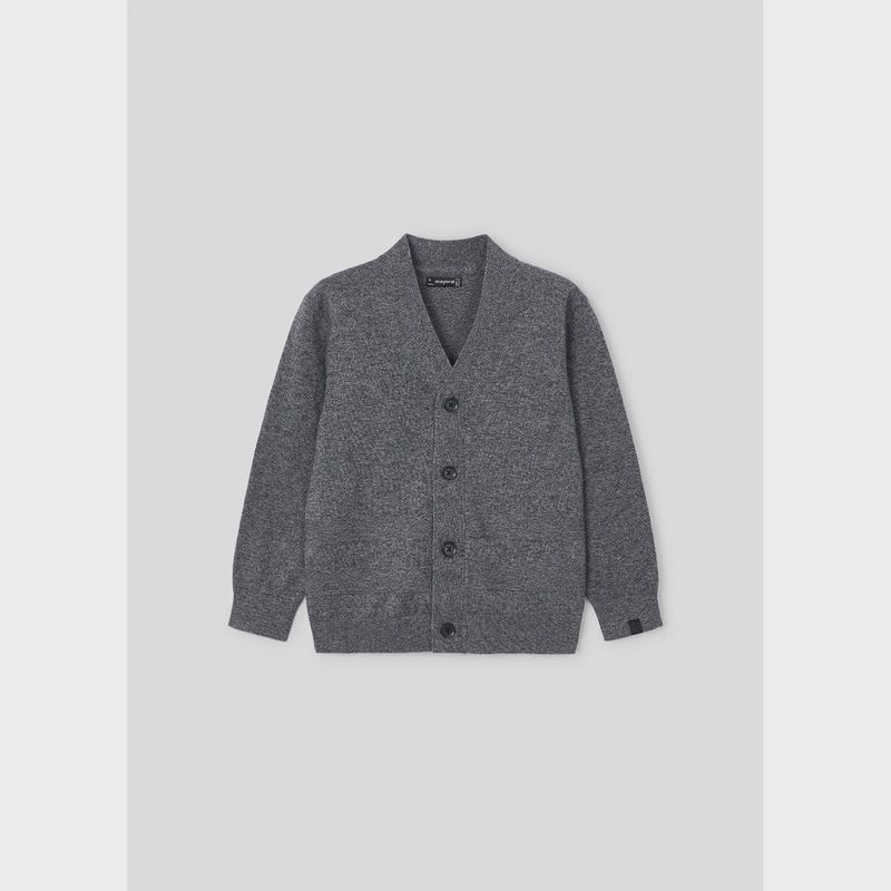 GREY KNIT CARDIGAN VNECK / 4348-033