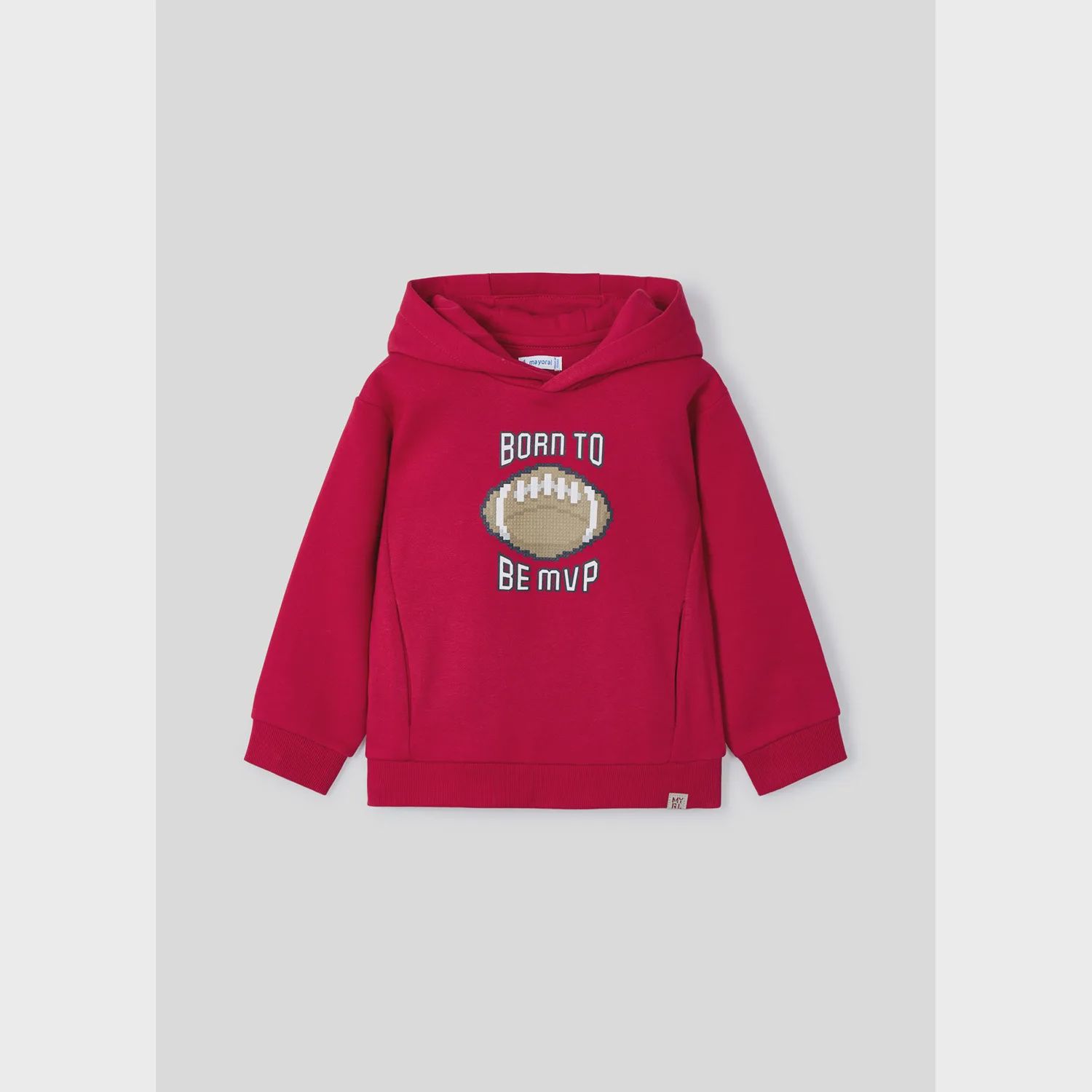 RED HOODED SWEATTOP SOCCER BALL PRINT / 4451-026