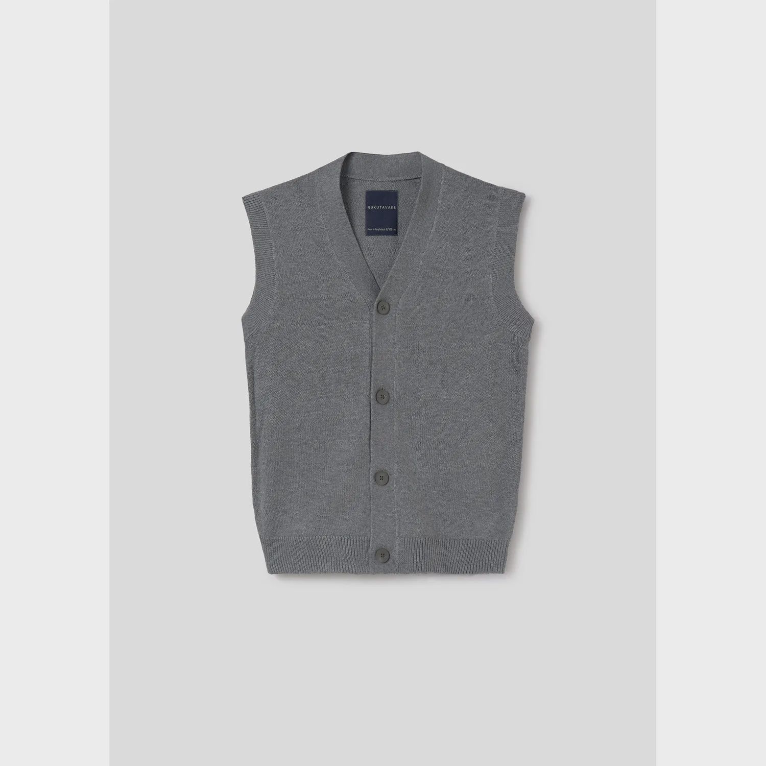 GREY KNIT VEST BUTTON CLOSURE / 4395-015