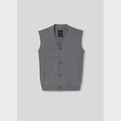 GREY KNIT VEST BUTTON CLOSURE / 4395-015