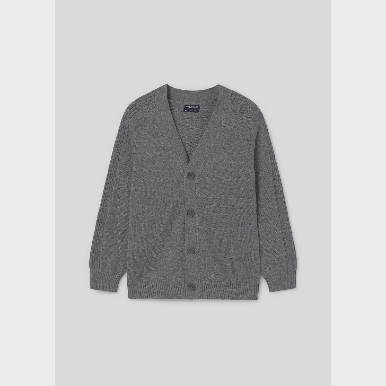 GREY KNIT CARDIGAN VNECK / 7394-088