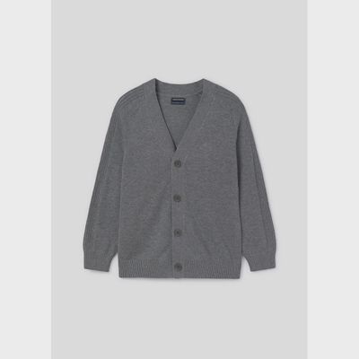 GREY KNIT CARDIGAN VNECK / 7394-088