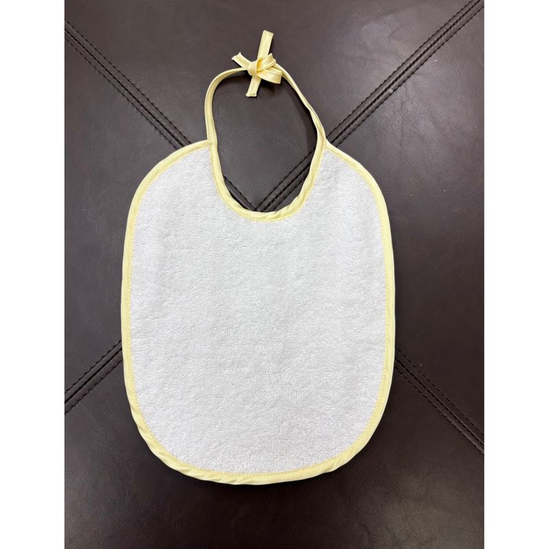 WHITE TERRY BIB ASSORTED COLORED EDGING