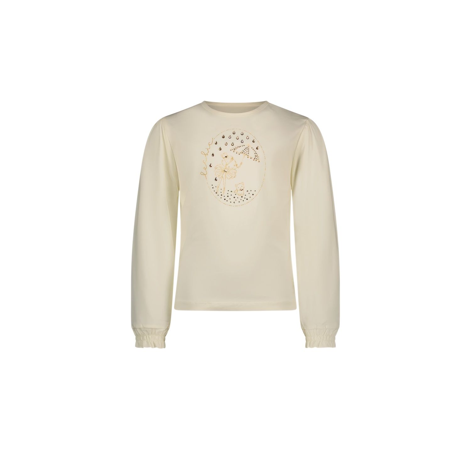 CREAM TSHIRT GOLD UMBRELLA PRINT LONG SLEEVE / C408-5421-012