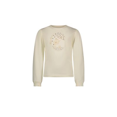 CREAM TSHIRT GOLD UMBRELLA PRINT LONG SLEEVE / C408-5421-012