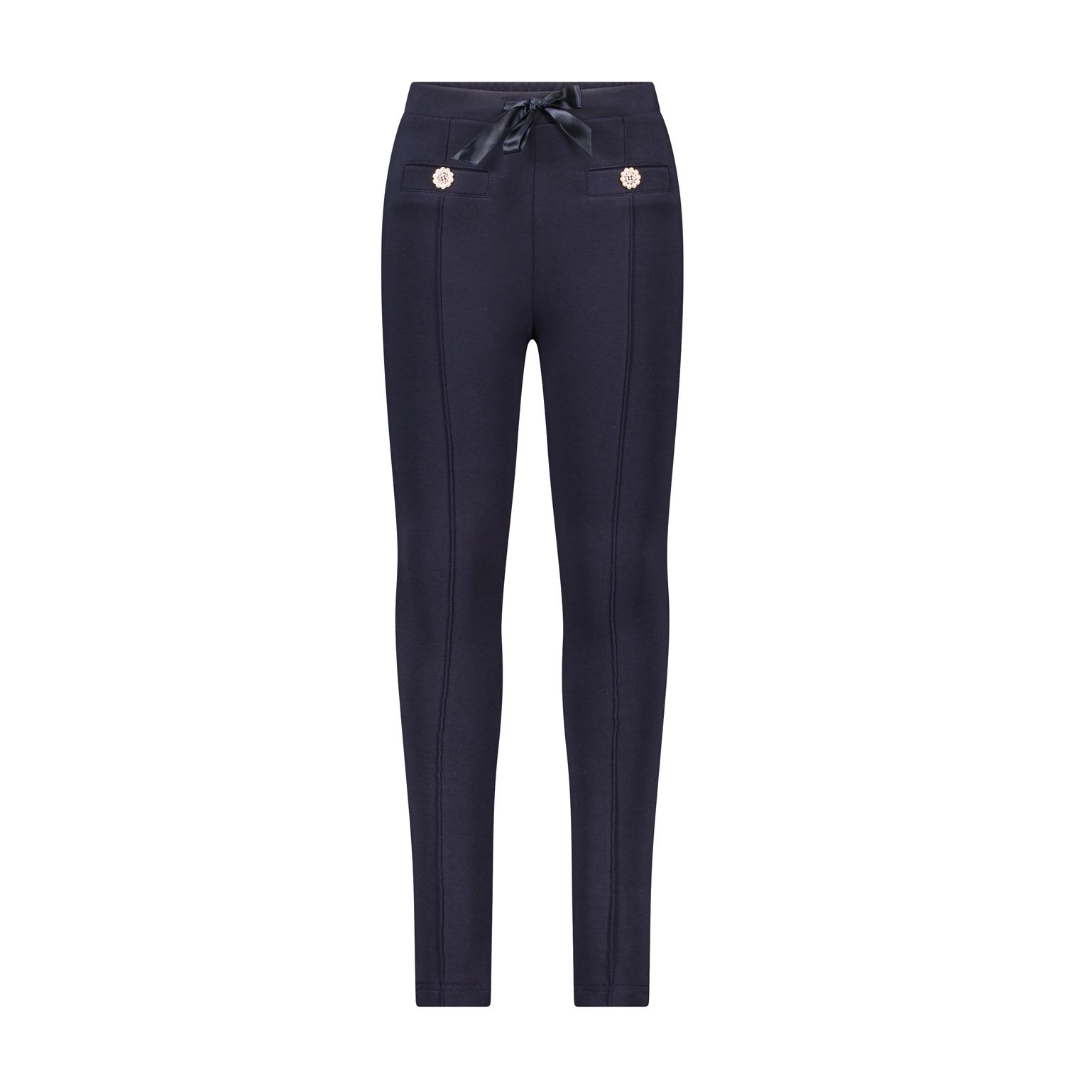 NAVY PANT THICK JERSEY SATIN BELT / C408-5602-190