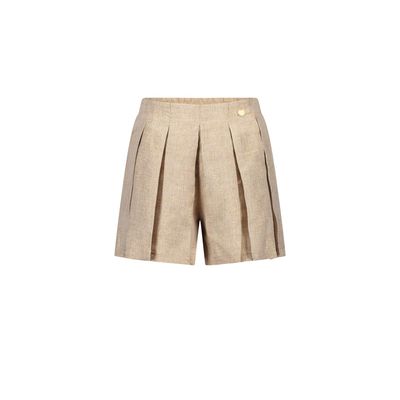 GOLD GLITTER SHORTS WITH PLEATS / C408-5627-416