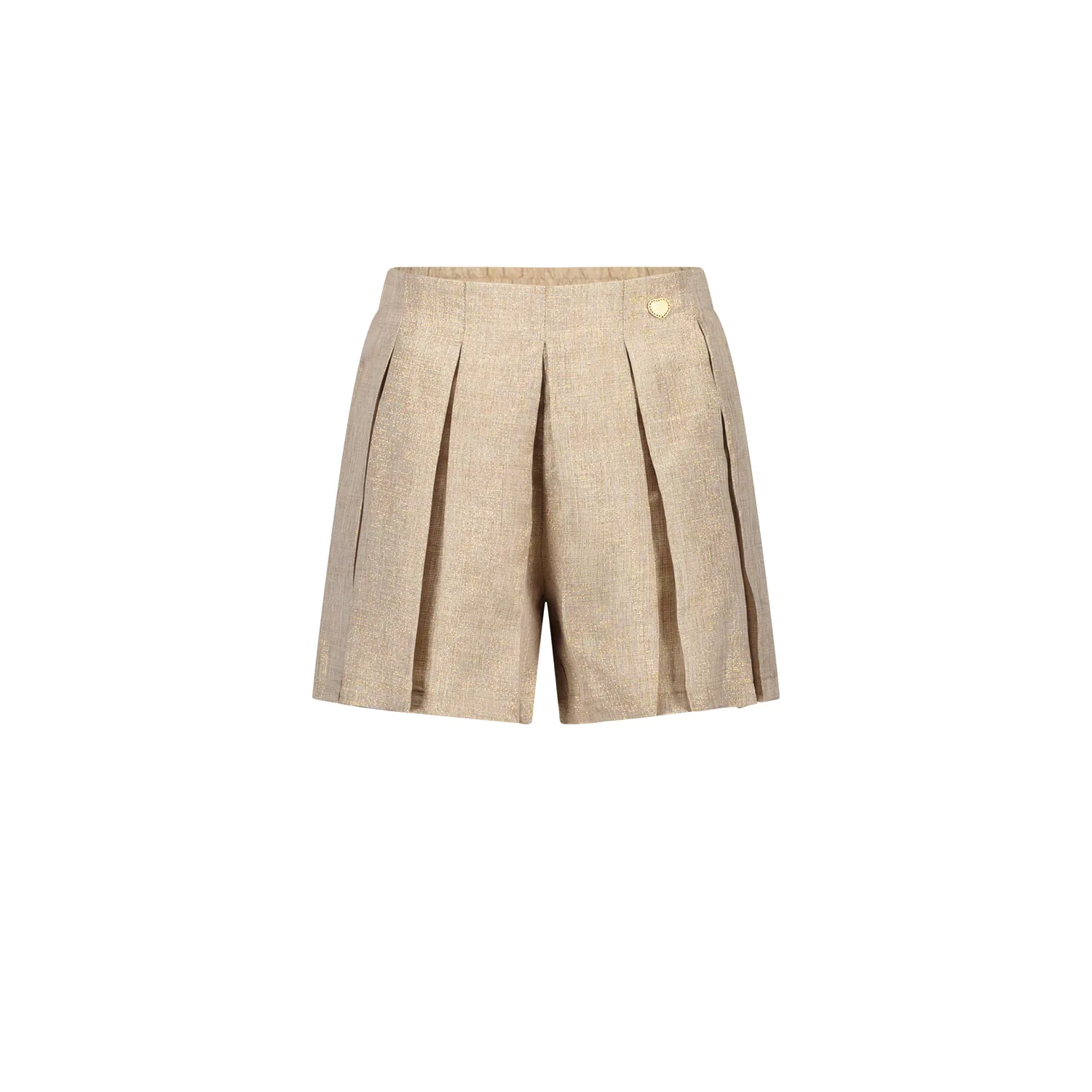 GOLD GLITTER SHORTS WITH PLEATS / C408-5627-416