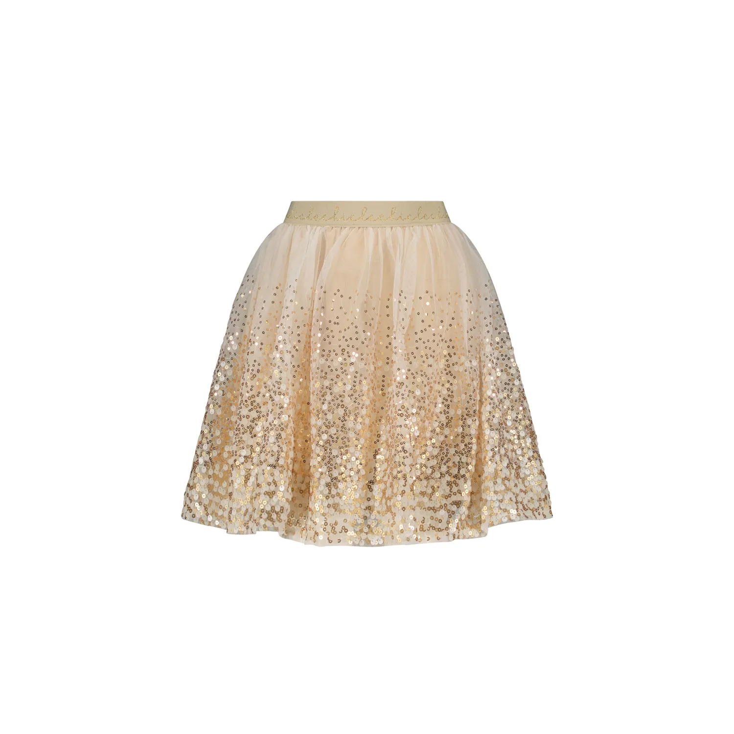 CREAM SEQUIN TULLE SKIRT ELASTIC WAISTBAND GOLD / C408-5718-426 CREAM SEQUIN TULLE SKIRT ELASTIC WAISTBAND GOLD / C408-5718-426