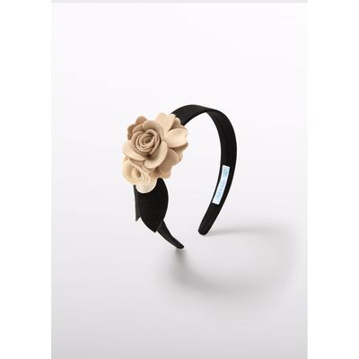 BLACK HARD HEADBAND BGE FLOWER TRIM / 5927-064