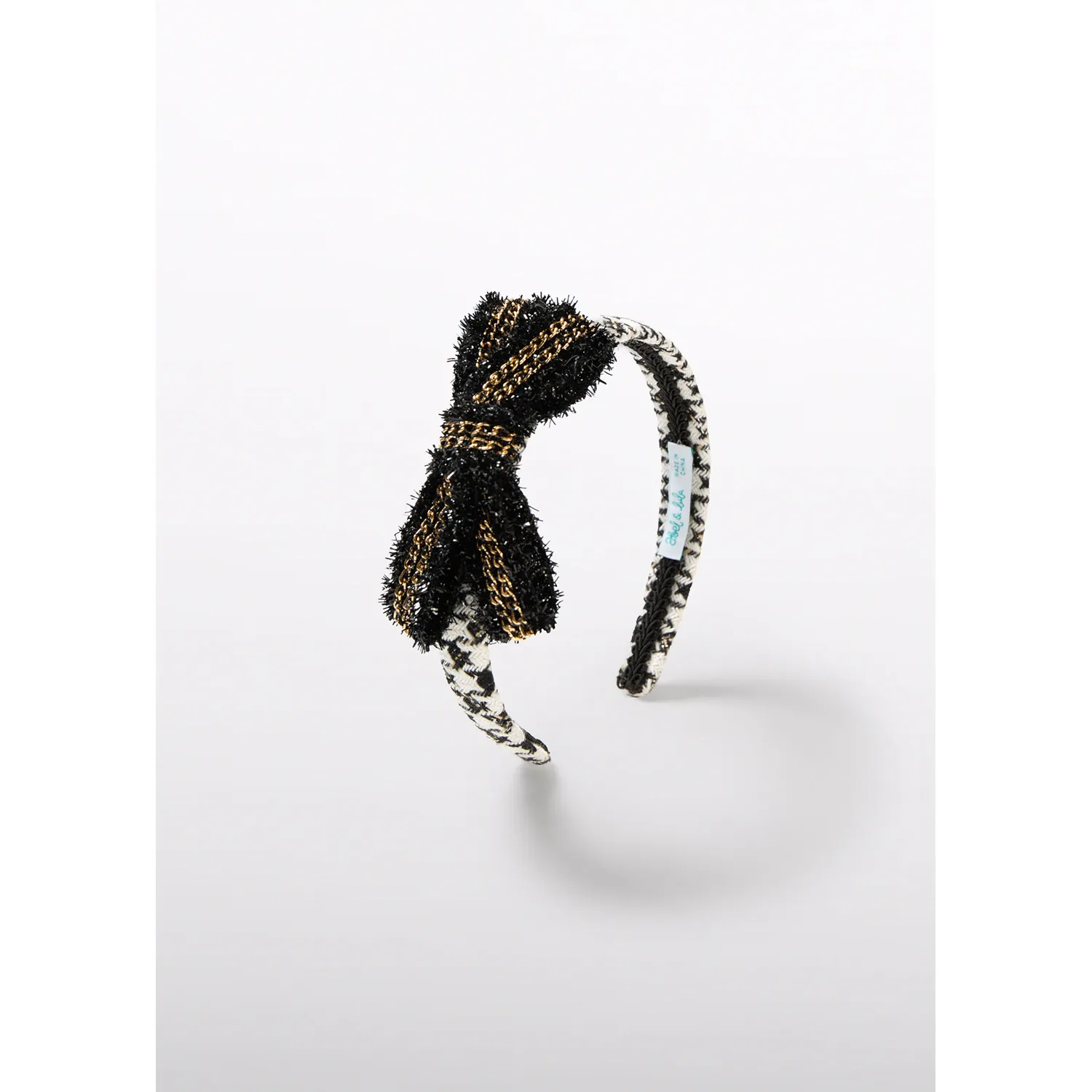 BLACK & WHT HEADBAND HOUNDS TOOTH PRINT / 5929-068 BLACK & WHT HEADBAND HOUNDS TOOTH PRINT / 5929-068