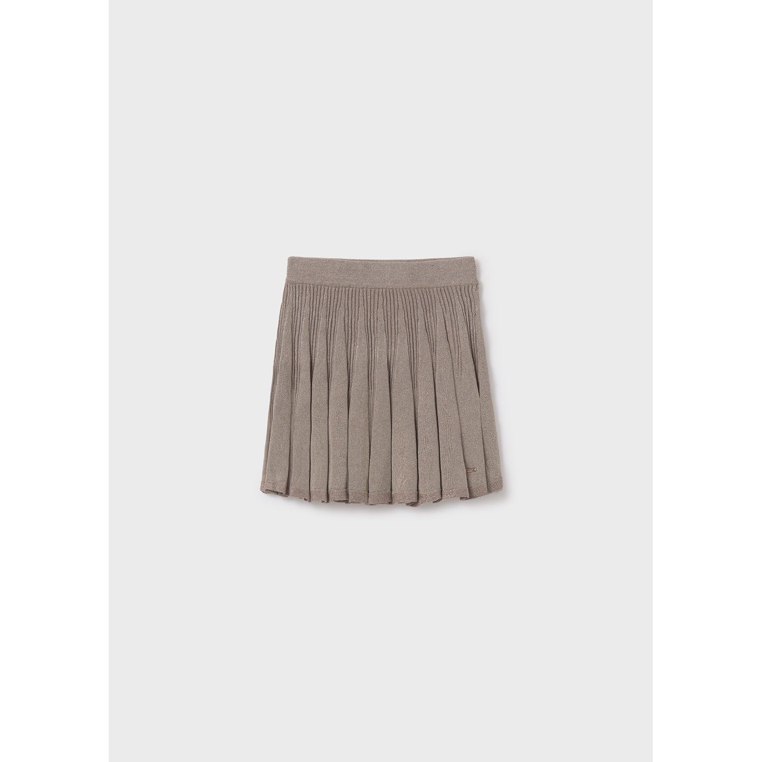 TAUPE KNIT SKIRT SPARKLY PLEATED / 7969-045