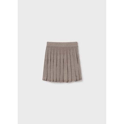 TAUPE KNIT SKIRT SPARKLY PLEATED / 7969-045