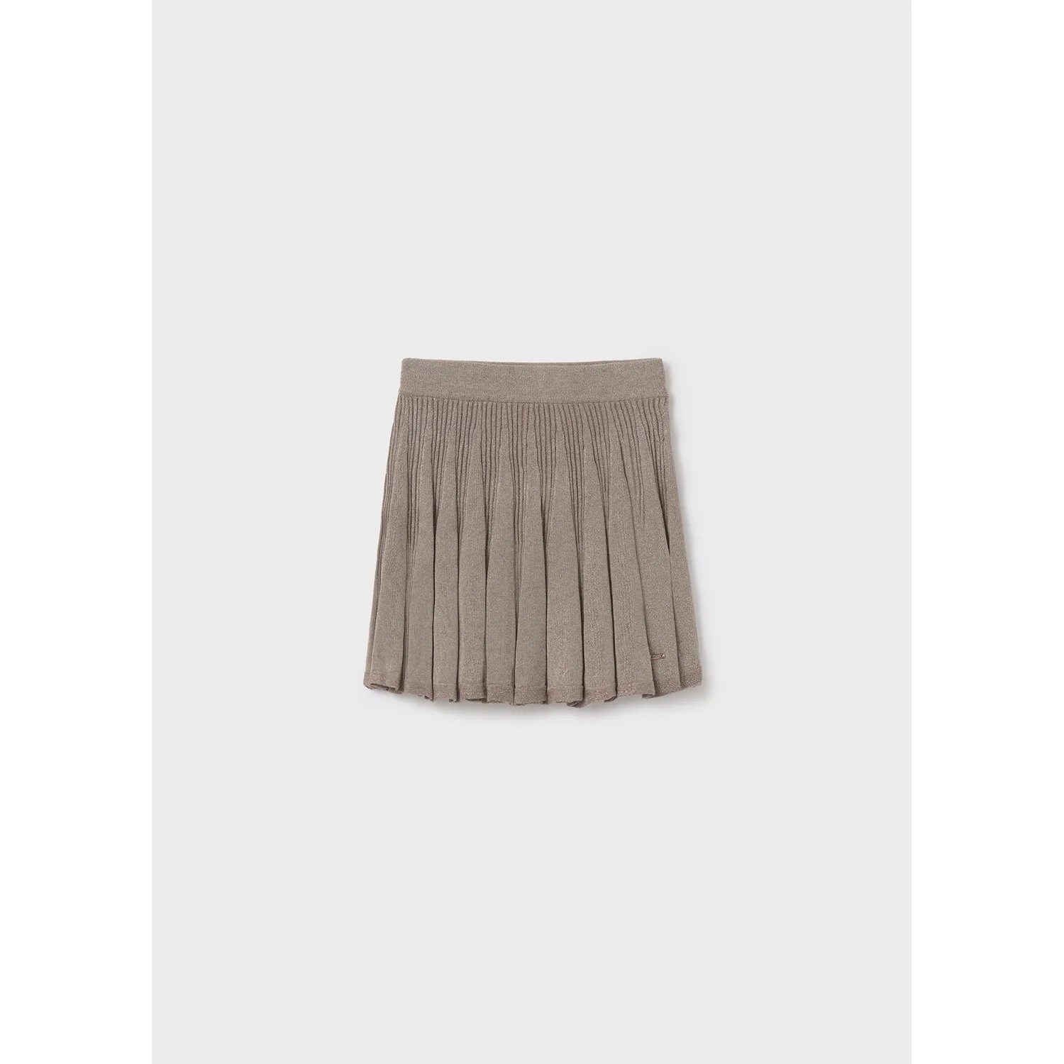 TAUPE KNIT SKIRT SPARKLY PLEATED / 7969-045