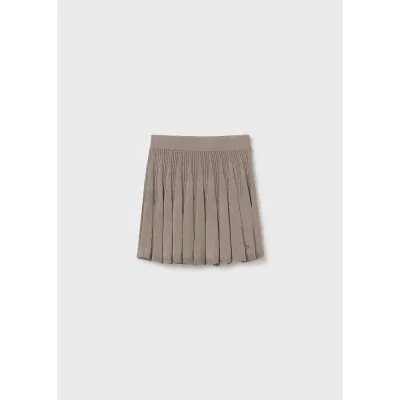 TAUPE KNIT SKIRT SPARKLY PLEATED / 7969-045