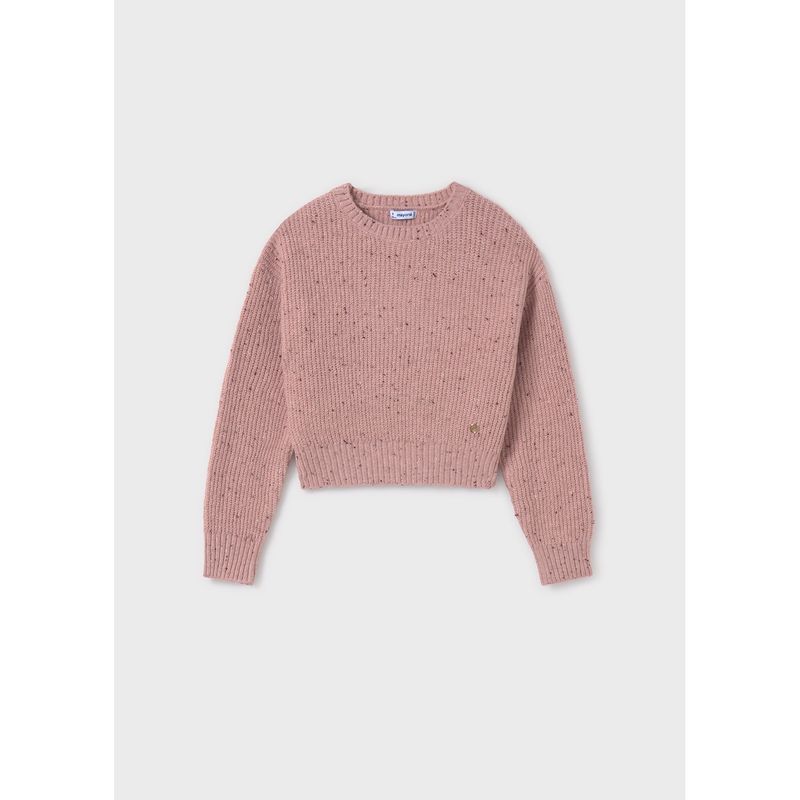 PINK KNIT SWEATER SPECKLED PRINT / 7305-011