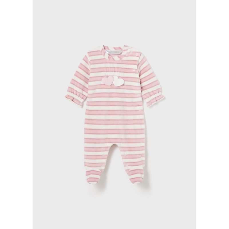 PINK CREAM STRIPED SLEEPER SIDE CLOSURE VELOUR / 2780-022