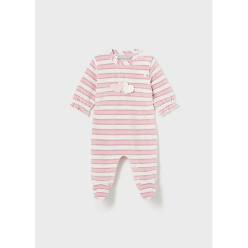 PINK CREAM STRIPED SLEEPER SIDE CLOSURE VELOUR / 2780-022
