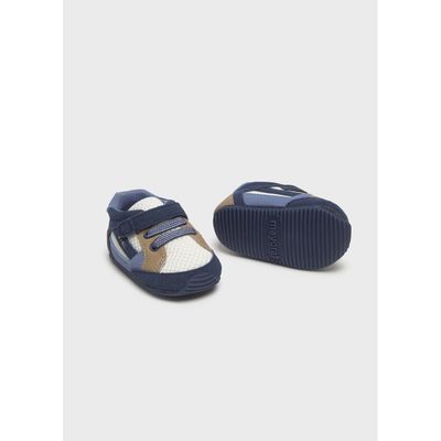 BLUE SNEAKERS WHITE & BROWN TRIM / 9786-032