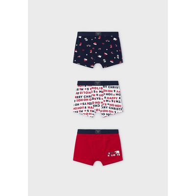 3PACK RED & NAVY BOXER UNDERWEAR SET ASSORTED PRINTS / 10788-045