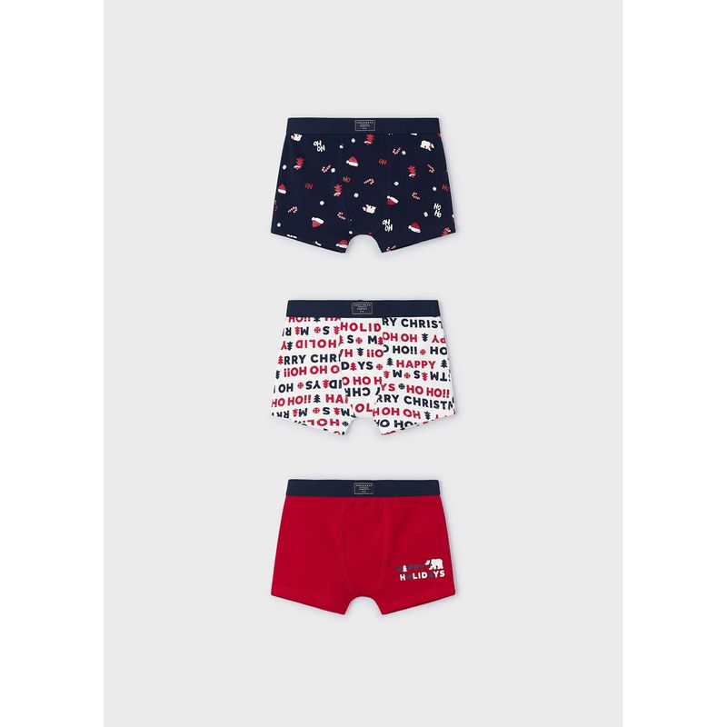 3PACK RED & NAVY BOXER UNDERWEAR SET ASSORTED PRINTS / 10788-045