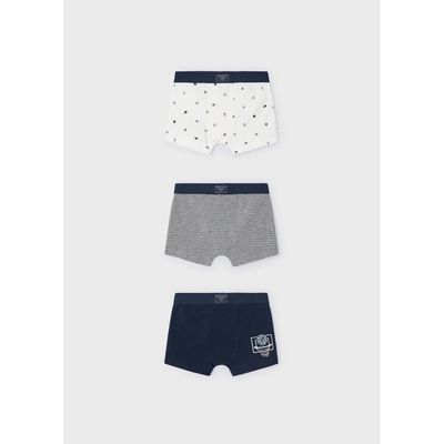 3 PACK BOXER UNDERWEAR NAVY & WHITE & STRIPE ASSORTED PRINTS / 10788-047