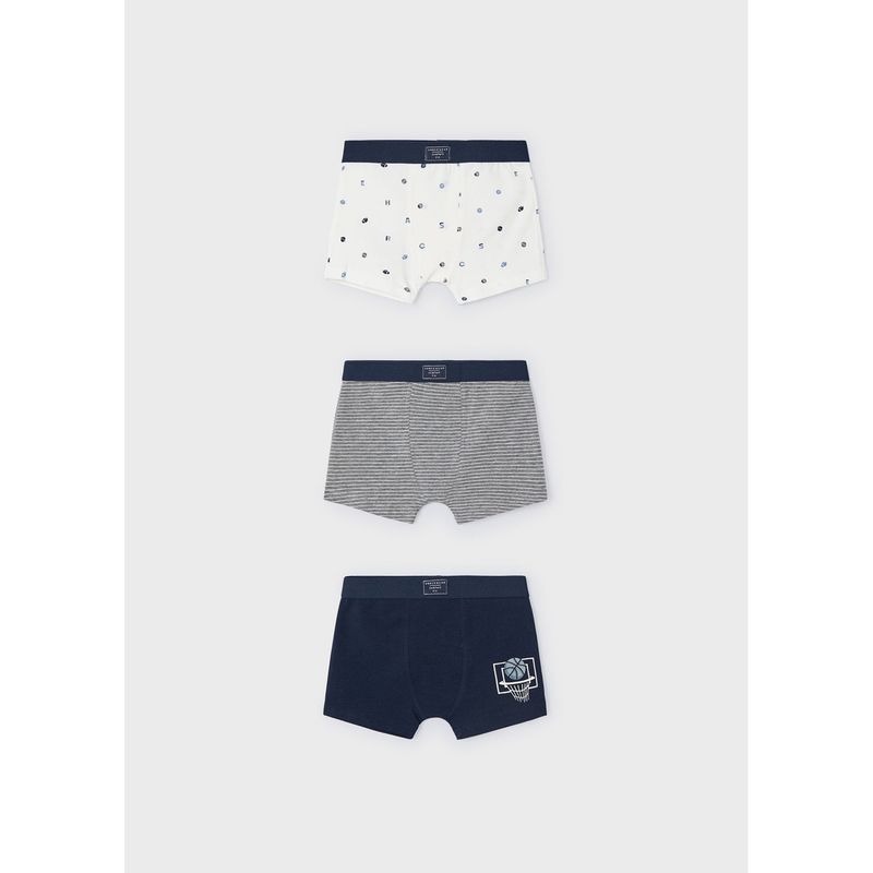 3 PACK BOXER UNDERWEAR NAVY & WHITE & STRIPE ASSORTED PRINTS / 10788-047