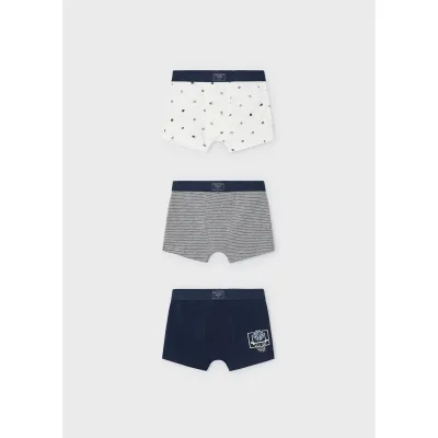 3 PACK BOXER UNDERWEAR NAVY & WHITE & STRIPE ASSORTED PRINTS / 10788-047