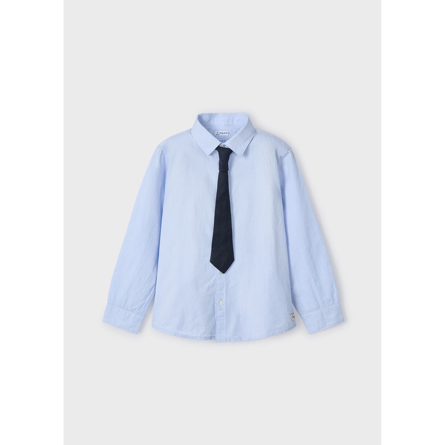 BLUE SHIRT NAVY BOWTIE LONG SLEEVE / 4109-053