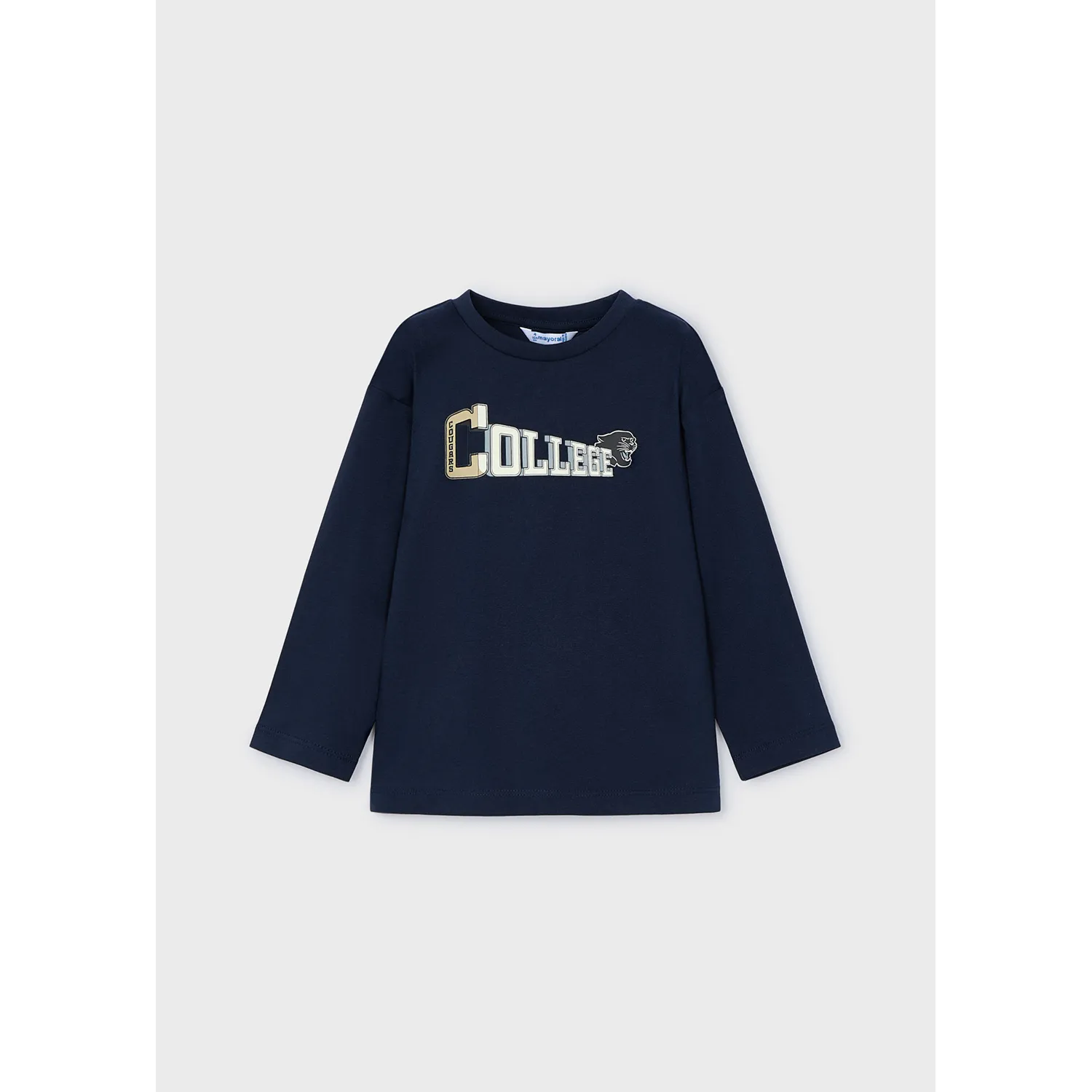 MAVY TSHIRT CREAM COLLEGE PRINT LONG SLEEVE / 4041-051