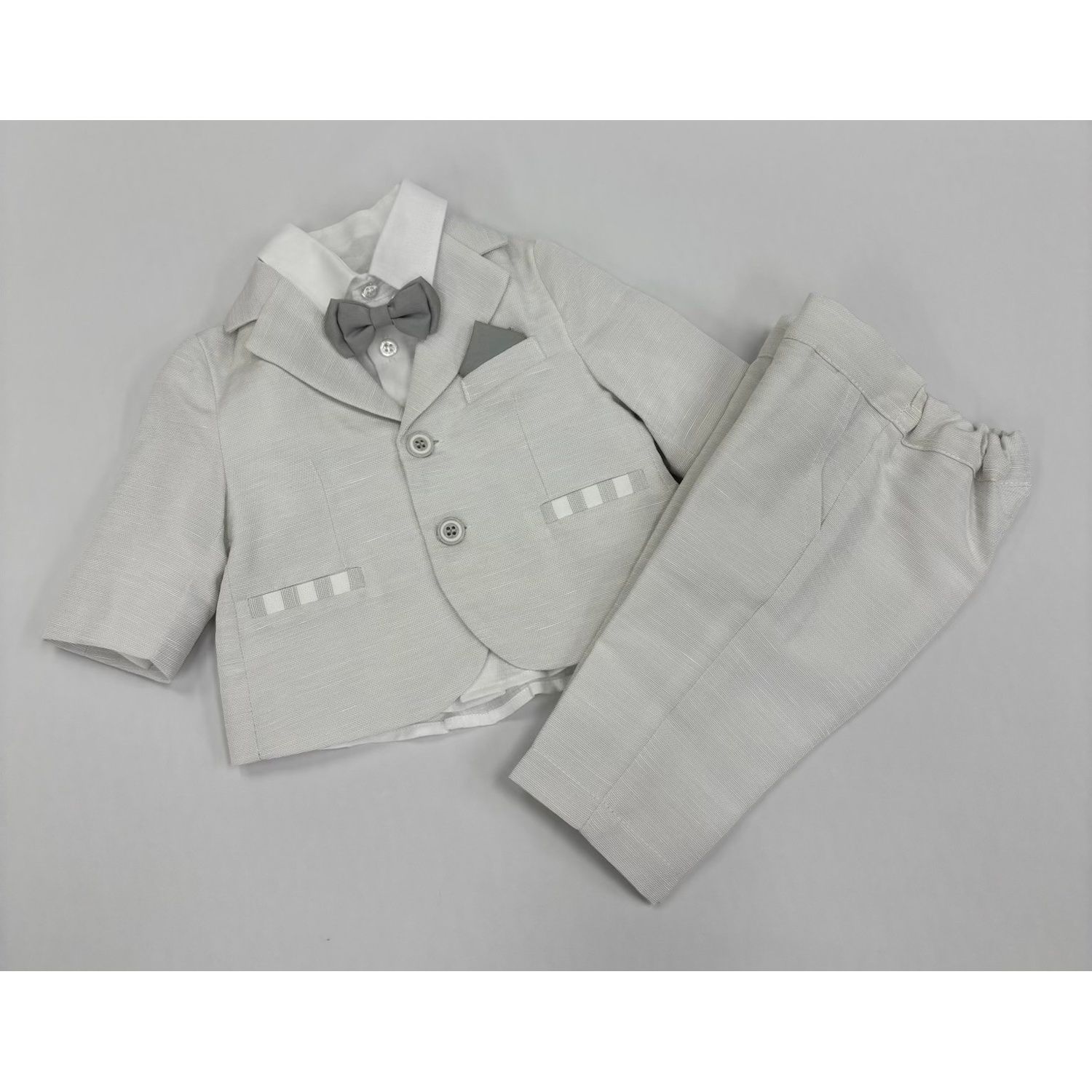 OFFWHITE & GREY 4PC SUIT GREY BOWTIE / FF30560