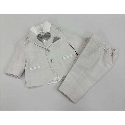 OFFWHITE & GREY 4PC SUIT GREY BOWTIE / FF30560