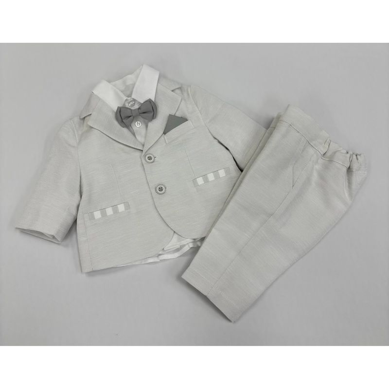 OFFWHITE & GREY 4PC SUIT GREY BOWTIE / FF30560
