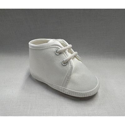 CREAM SATIN SHOE WITH LACES BOY'S / AI2434/SC-90R