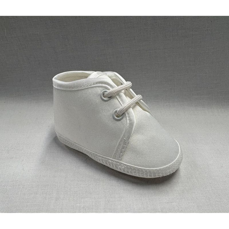 CREAM SATIN SHOE WITH LACES BOY'S / AI2434/SC-90R