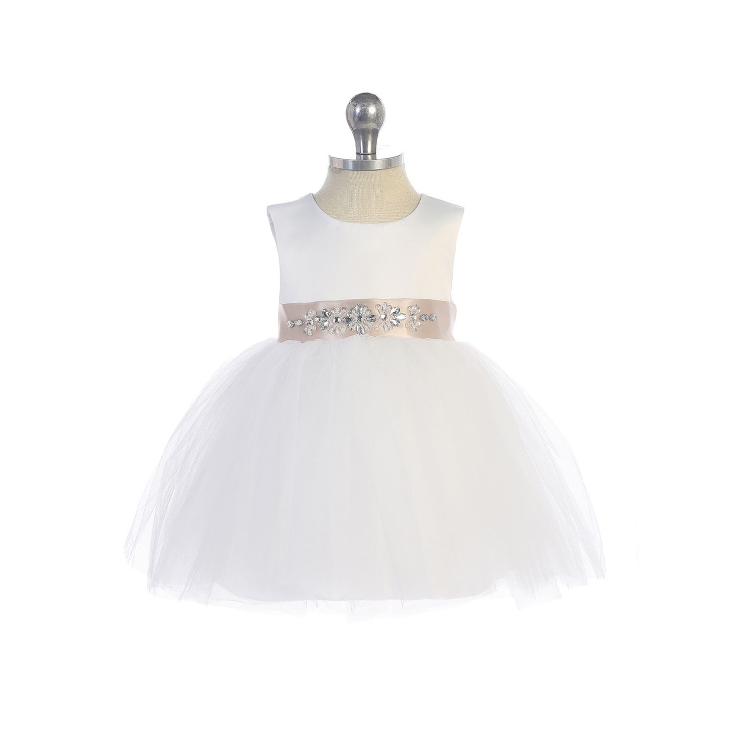 DRESS IVORY SATIN BODICE TULLE SKIRT / 5700S