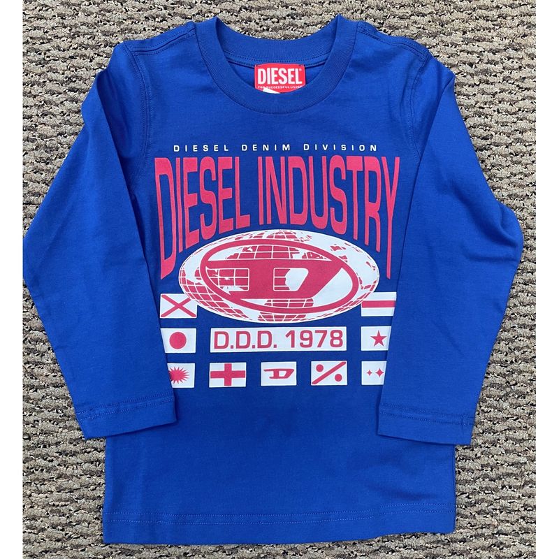 BLUE TSHIRT RED DIESEL LOGO / J02029-K843