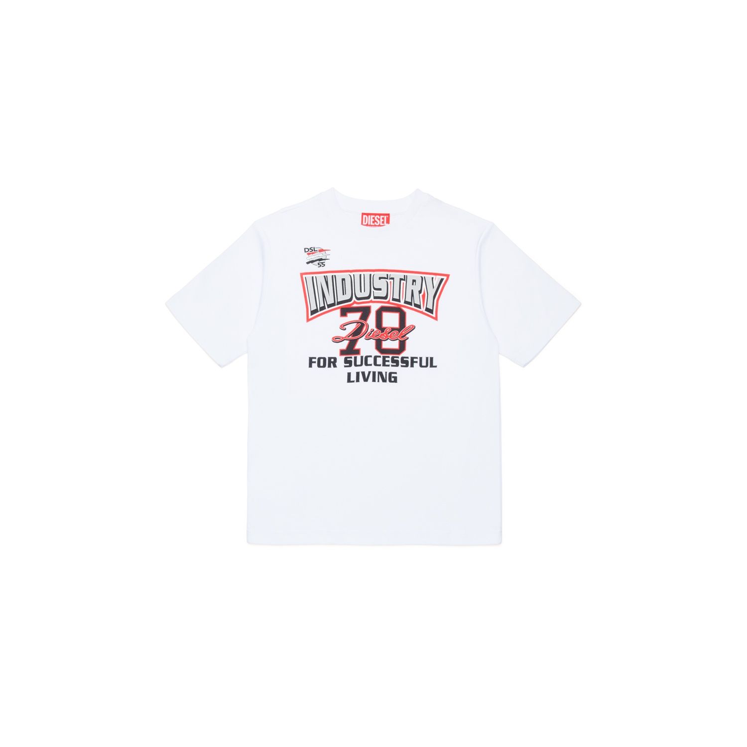 WHITE TSHIRT SHORT SLEEVE 70 DIESEL INDUSTRY LOGO / J01970-K100