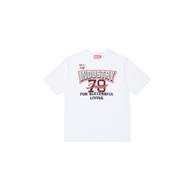 WHITE TSHIRT SHORT SLEEVE 70 DIESEL INDUSTRY LOGO / J01970-K100