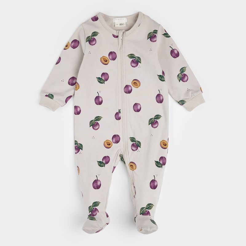 BEIGE SLEEPER PLUM PRINT 2WAY ZIPPER / 24FGL28P01B
