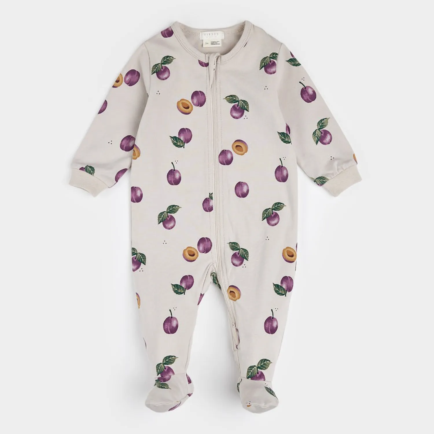BEIGE SLEEPER PLUM PRINT 2WAY ZIPPER / 24FGL28P01B