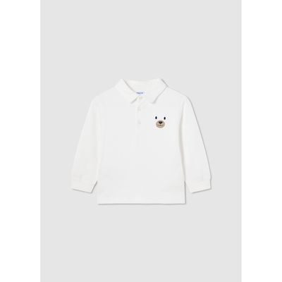 CREAM POLO TOP LONG SLEEVE / 2184-051