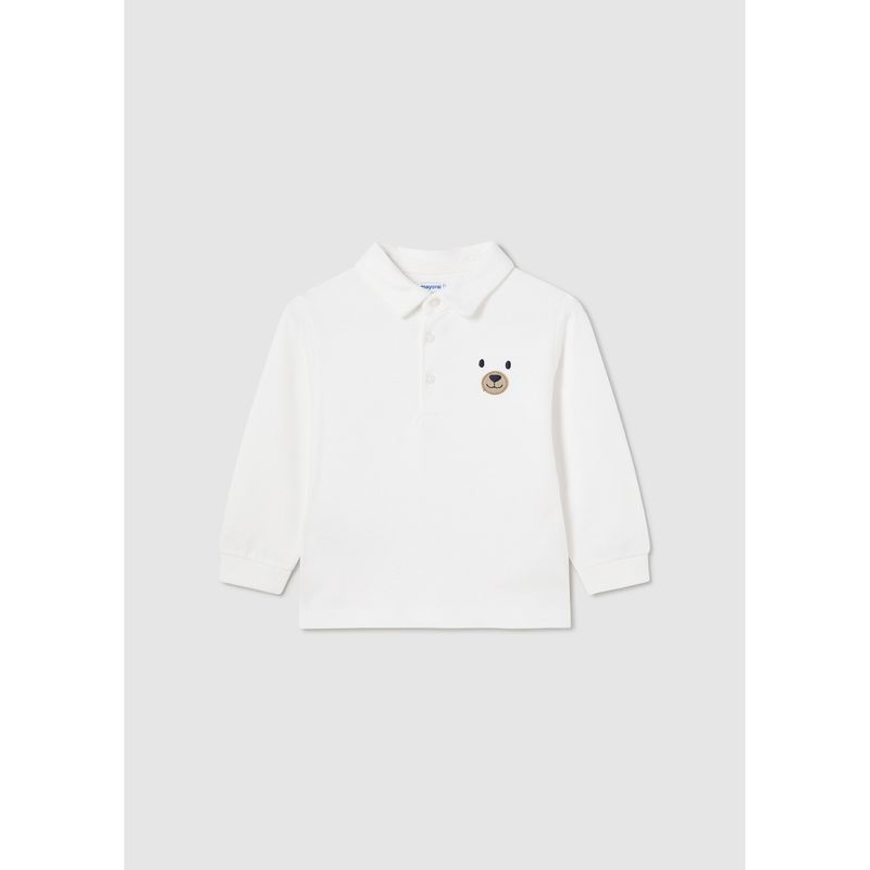 CREAM POLO TOP LONG SLEEVE / 2184-051