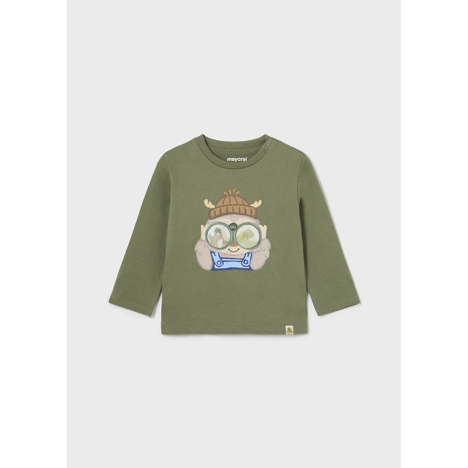 FOREST GREEN TSHIRT LONG SLEEVE BOY HUNTER PRINT / 2036-084