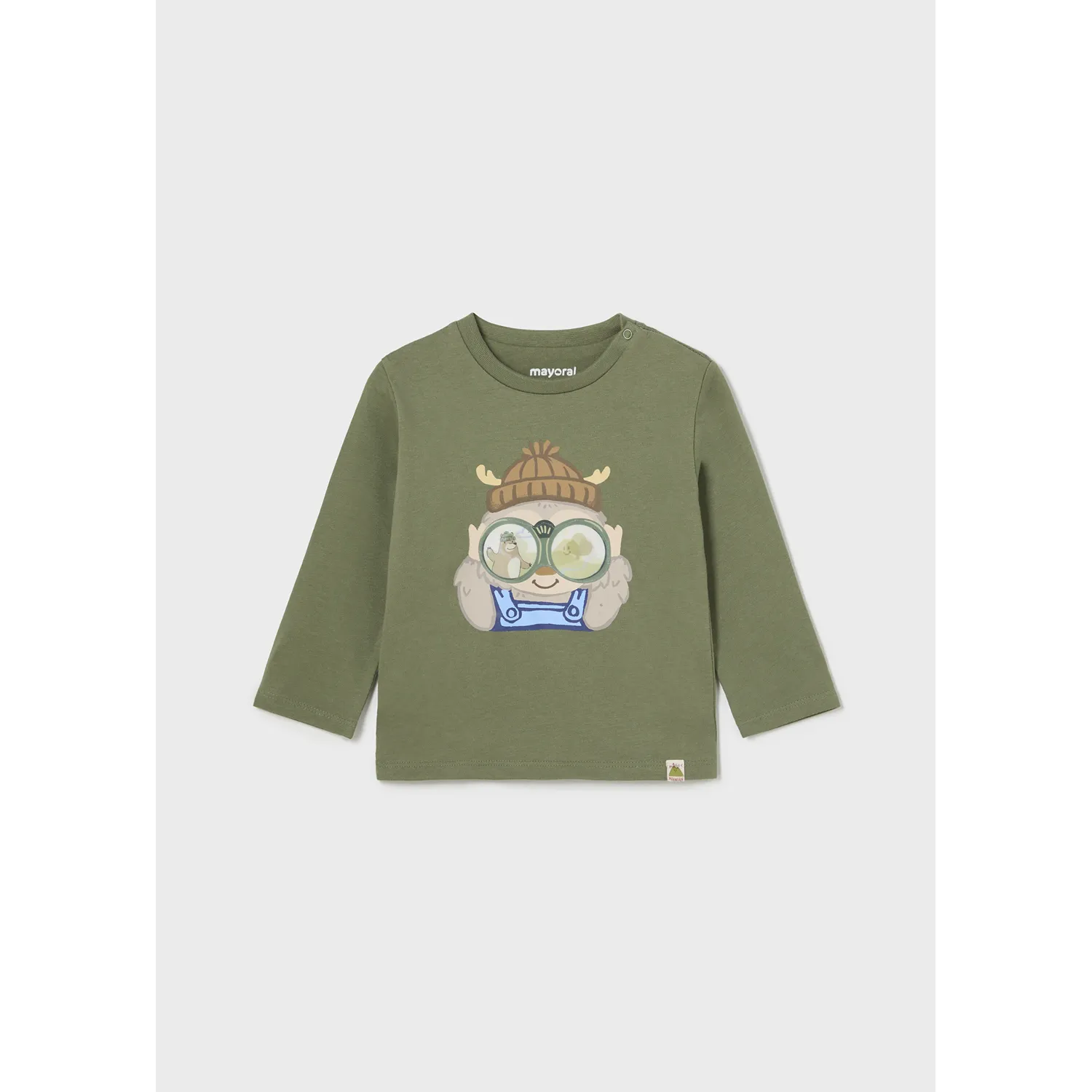 FOREST GREEN TSHIRT LONG SLEEVE BOY HUNTER PRINT / 2036-084