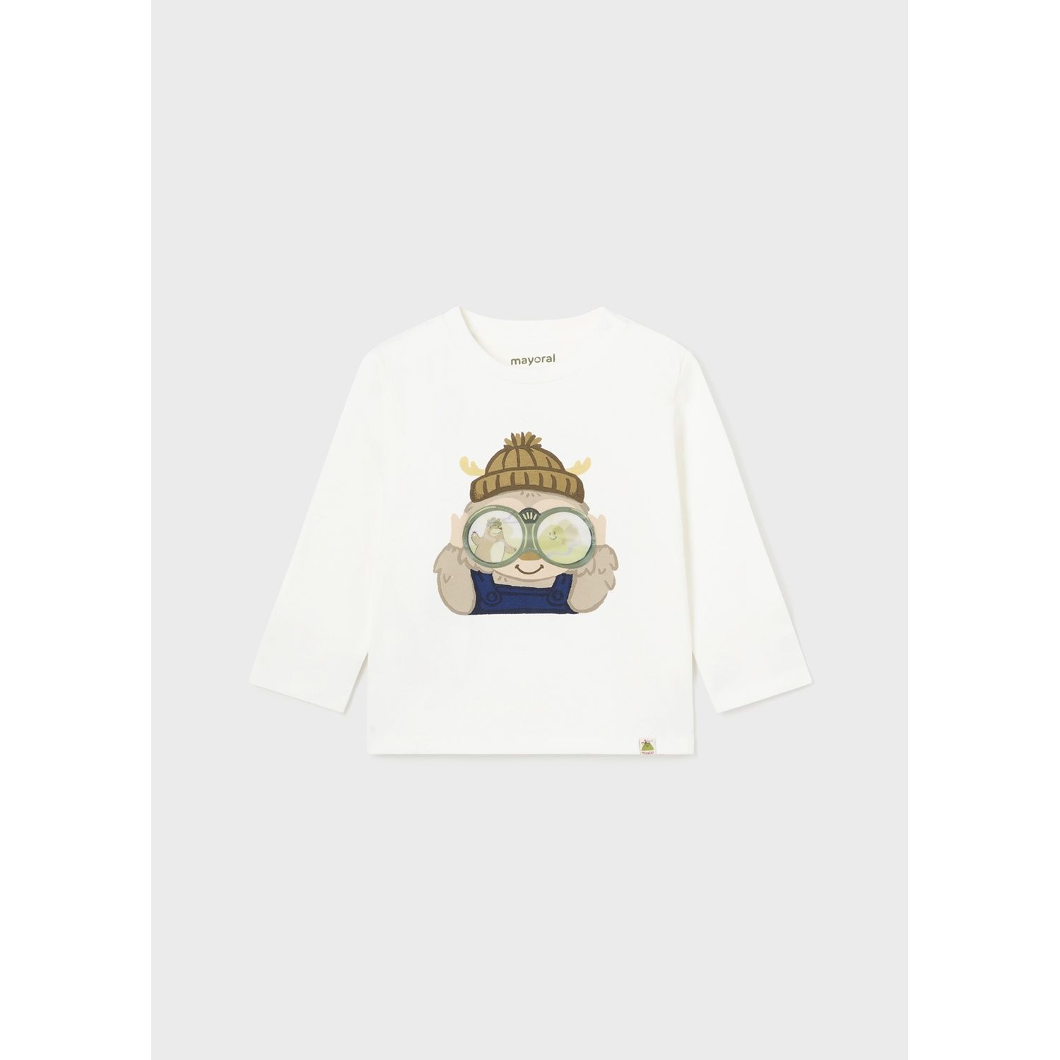 CREAM TSHIRT LONG SLEEVE BOY HUNTER PRINT / 2036-083