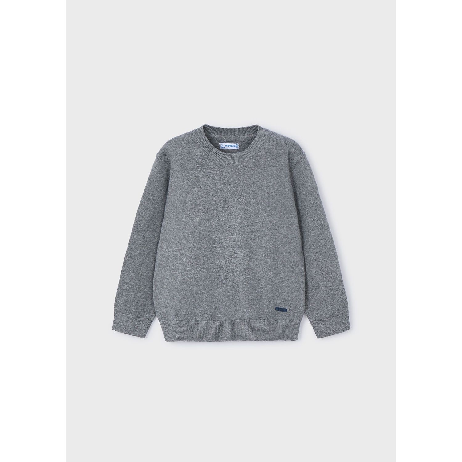 GREY KNIT SWEATER ROUND NECK LONG SLEEVE / 323-078